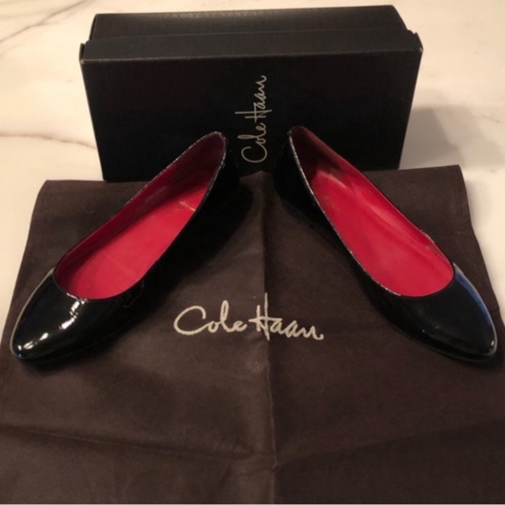 Cole Haan Air Julianna Skimmer Black Patent Flats